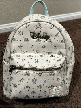 Disney Cream Mini Backpack with Light Blue Accents